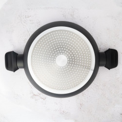 Set oale si tigai Royalty Line FD10, 10 piese, Aluminiu turnat, Acoperire din marmura Greblon, Inductie, Negru