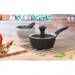 Royalty Line FD10 edénykészlet, 10 darab, öntött alumínium, Greblon márvány bevonat, indukciós, fekete