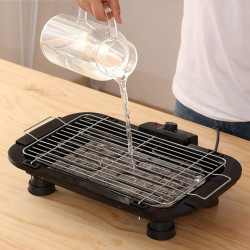 Royalty Line RL-SBGT2000 Electric Grill, 2000W, 38 x 28 cm, Foldable Stand, 200°C, Thermostat, Drip Pan, Black