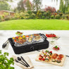 Royalty Line RL-SBGT2000 Electric Grill, 2000W, 38 x 28 cm, Foldable Stand, 200°C, Thermostat, Drip Pan, Black