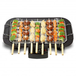 Elektromos grill Royalty Line RL-SBGT2000, 2000W, 38x28 cm, Összecsukható állvány, 200C, Termosztát, Leeresztő tálca, Fekete