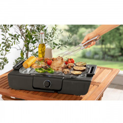 Elektromos grill Royalty Line RL-SBGT2000, 2000W, 38x28 cm, Összecsukható állvány, 200C, Termosztát, Leeresztő tálca, Fekete