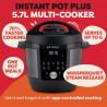 Multicooker Instant Pot Plus 60 Wi-Fi, 1000W, 5.7 L, 9 programe, Wi-Fi, Ecran LCD, Otel inoxidabil, Negru
