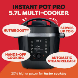 Мултикукър Instant Pot Pro Max WiFi, 1000W, 5.7 л, 9 програми, WiFi управление, LCD дисплей, Неръждаема стомана, Черен
