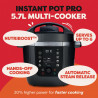 Мултикукър Instant Pot Pro Max WiFi, 1000W, 5.7 л, 9 програми, WiFi управление, LCD дисплей, Неръждаема стомана, Черен