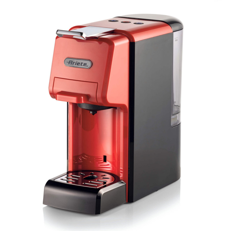 Espressor pentru cafea macinata si capsule 4in1 Ariete 1304/12, 1350W, 19 bar, 0.7 l, Auto shut-off, Baza reglabila, Rosu