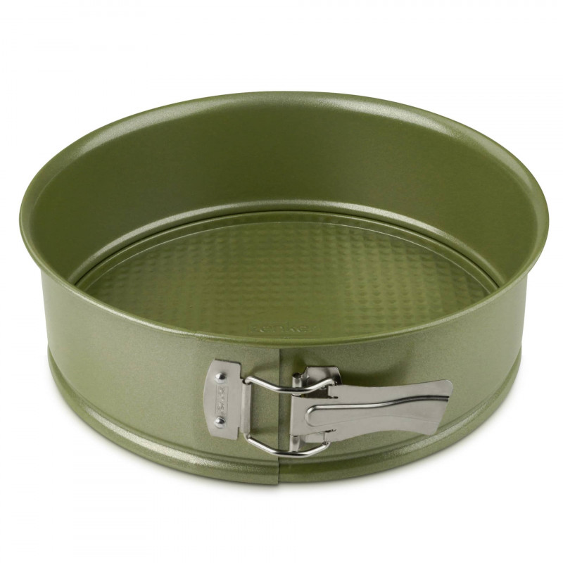 Zenker 7451 Springform Pan, Round, 24x7.5 cm, ILAG Maximizing Green Coating, Up to 180°C, Green