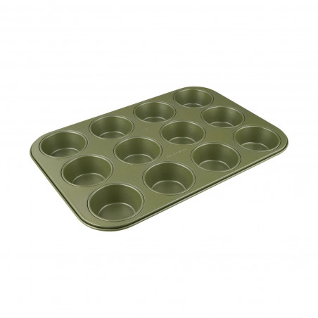 Forma pentru briose 12 Zenker 7456, 7 cm, Acoperire ILAG Maximizing Green, Pana la 180°C, Verde