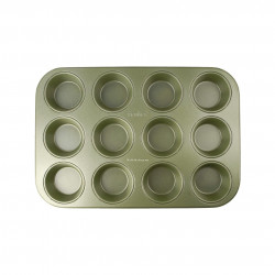 Zenker 7456 12-cup muffin pan, 7 cm, ILAG Maximizing Green coating, Up to 180°C, Green