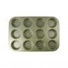 Zenker 7456 12-cup muffin pan, 7 cm, ILAG Maximizing Green coating, Up to 180°C, Green