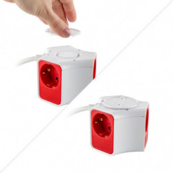 Разклонител с ключ, 3 гнезда, +2X USB порта тип А+C