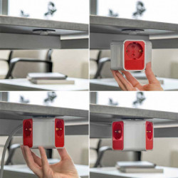 Разклонител с ключ, 3 гнезда, +2X USB порта тип А+C