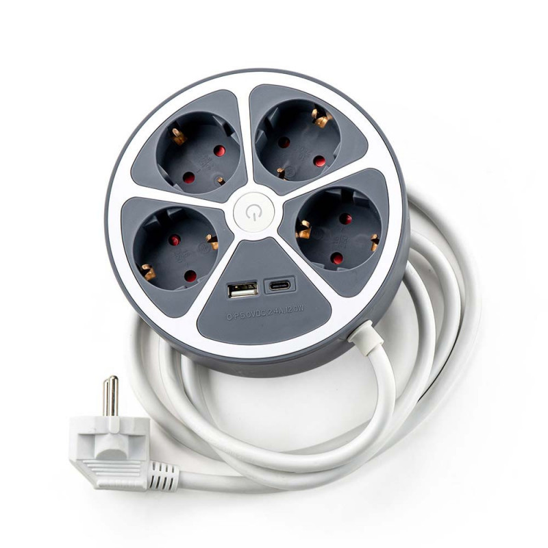 Раклонител с 4 гнезда и 2 USB порта