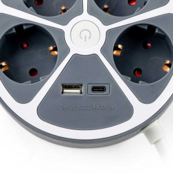 Раклонител с 4 гнезда и 2 USB порта