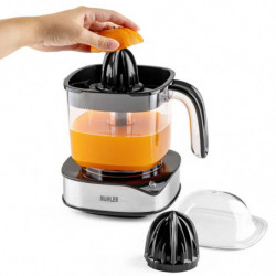 Storcator electric citrice Muhler MJ-4020, 40 W, 1.2 L, Reverse, Indicator luminos, 2 conuri, Negru/Inox.