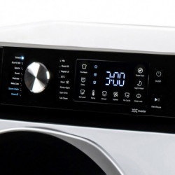 Muhler IWM7140NWA Front-Load Washing Machine, Energy Class A, 7 kg, 1400 rpm, Inverter, LED, Steam Wash, White/Black