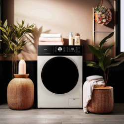 Muhler IWM7140NWA Front-Load Washing Machine, Energy Class A, 7 kg, 1400 rpm, Inverter, LED, Steam Wash, White/Black