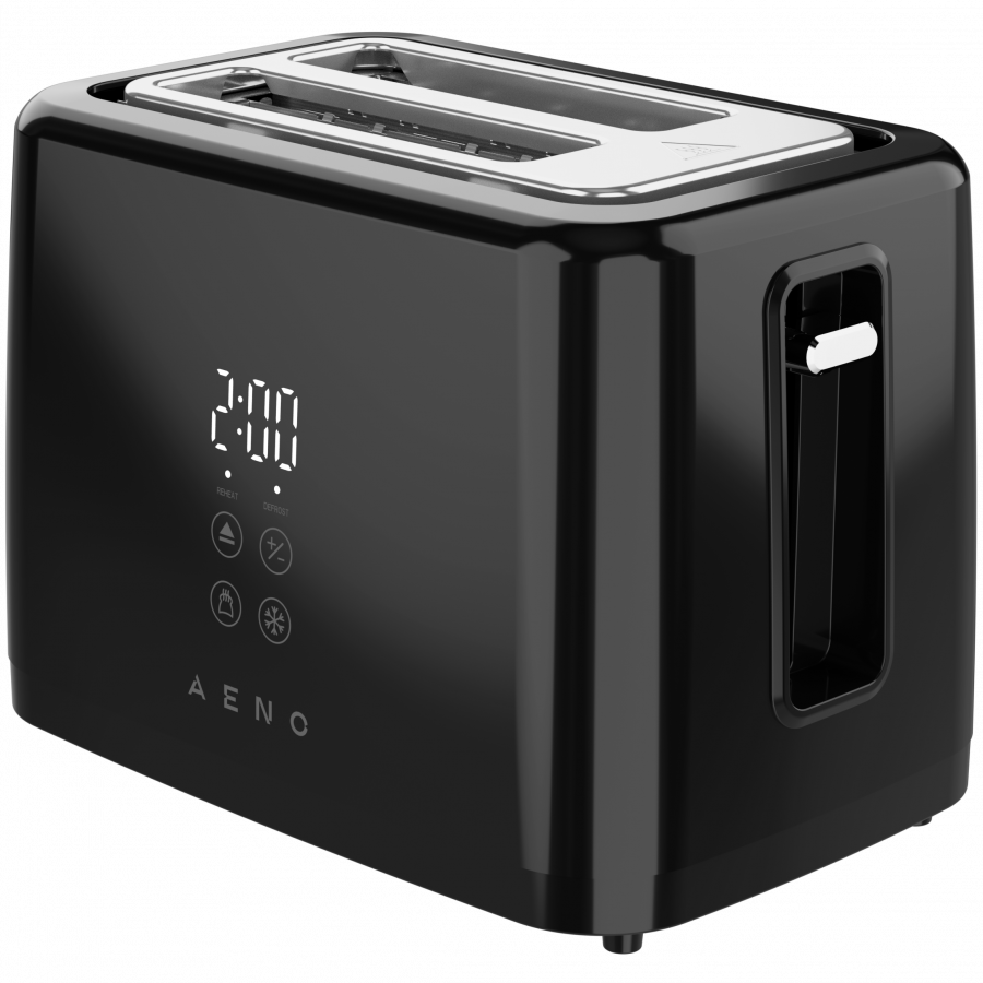 Prăjitor de pâine AENO ATS0002B, 930 W, 7 trepte, comandă tactilă, temporizator invers, protecție împotriva blocării, silențios, negru