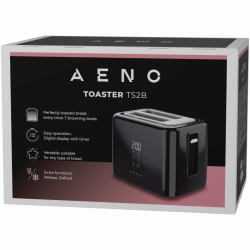 AENO ATS0002B Toaster, 930W, 7 settings, Touch controls, Delay timer, Jam protection, Quiet, Black