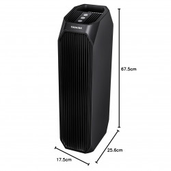 Purificator de aer Toshiba CAF-Z45FR, 20 m², 54 W, 228 m³/h, 3 moduri, Ionizare, HEPA, 32 dB, Negru