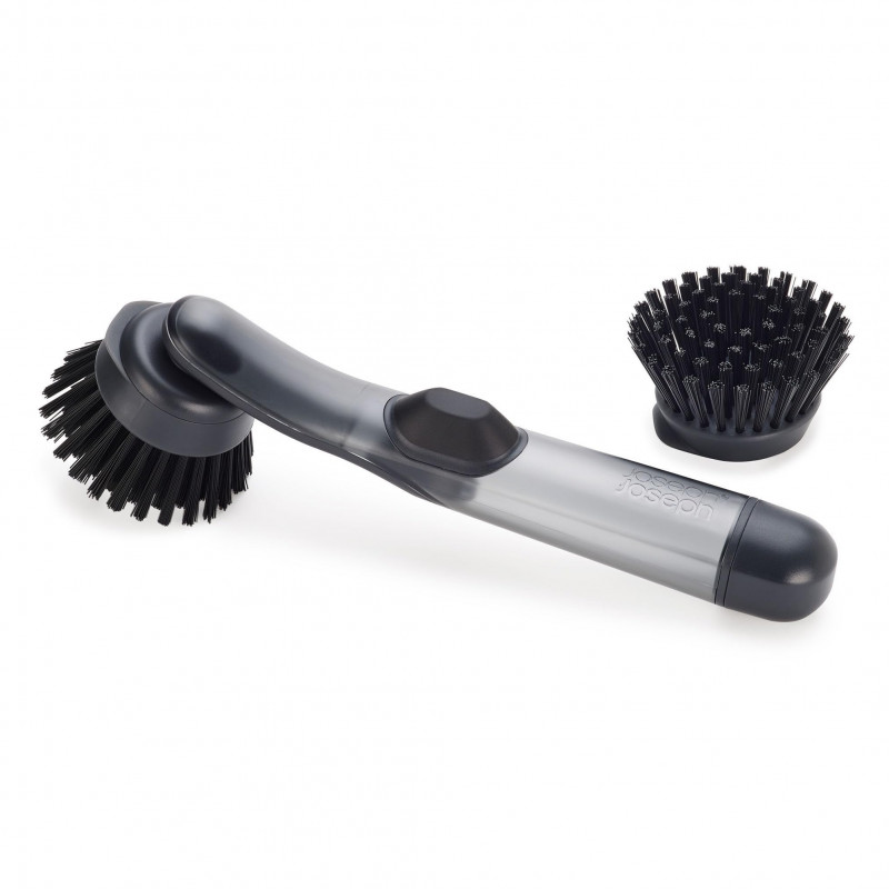 Perie de spalat vase cu dozator Joseph Joseph SinkTech 6500018, Cap inlocuibil, Gri
