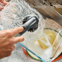 Perie de spalat vase cu dozator Joseph Joseph SinkTech 6500018, Cap inlocuibil, Gri