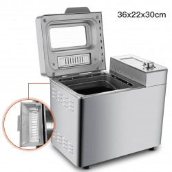 Nictemaw Baking Master Bread Maker, 550W, 25 programs, 3 settings (500/750/900 g), LCD display, 13-hour delay start, automatic dispenser, silver
