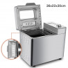 Хлебопекарна Nictemaw Baking Master, 550W, 25 програми, 3 степени, 500/750/900 гр, LCD, Отложен старт 13ч, Автоматичен дозатор, Сребрист