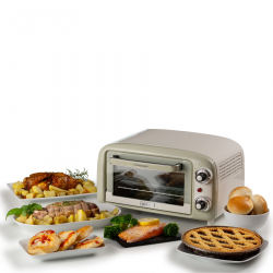 Cuptor electric Ariete VINTAGE 3919/03, 800W, 10 l, 3 moduri, Pana la 230°C, Geam termopan dublu, Timer 60 min, Bej