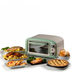 Ηλεκτρικός φούρνος Ariete VINTAGE 3919/04, 800W, 10 l, 3 λειτουργίες, Μέχρι 230°C, Διπλό θερμικό γυαλί, Χρονοδιακόπτης 60 λεπτά, Πράσινο