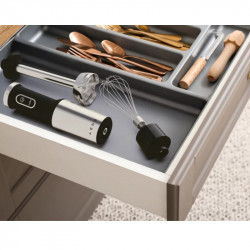 AENO AHB0004B 3 az 1-ben turmixgép, aprító és keverőgép, 1200 W, 0,5 l, 18 sebességfokozat, Turbo, egyenáramú motor, fekete/rozsdamentes acél