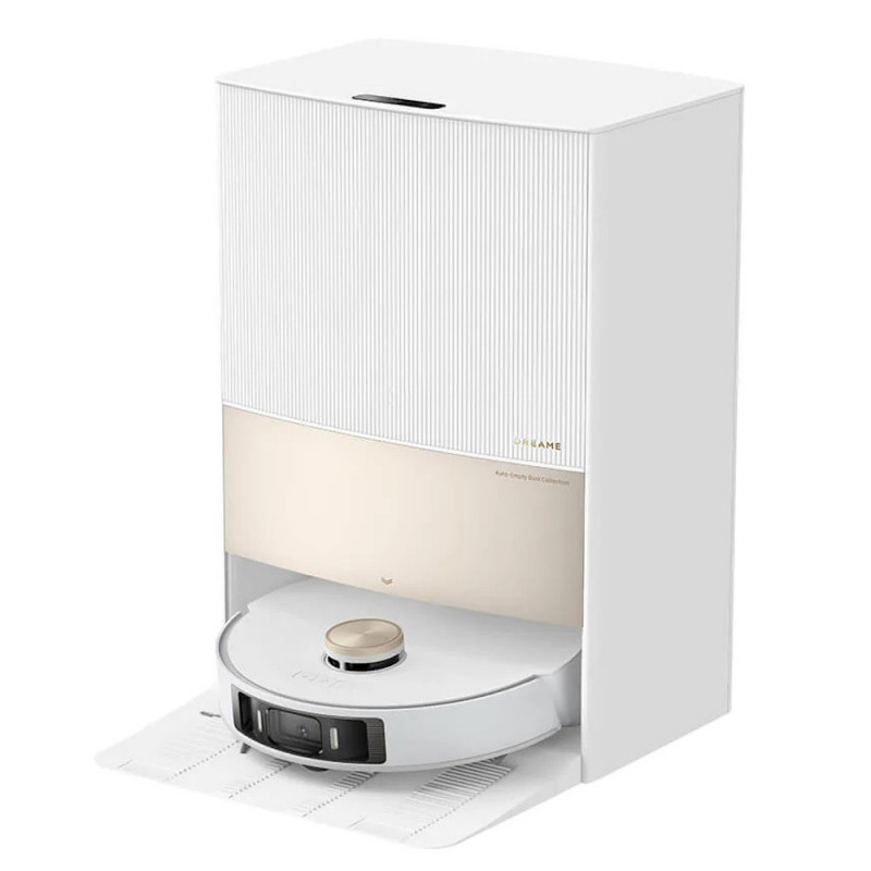 Robot aspirator cu autogolire Dreame L20 Ultra Complete, 5300 Pa, 5200 mAh, 75W, Pana la 300m², Cartografiere 3D, Senzor LDS, Uscare mop, Autonomie pana la 210 min, Alb