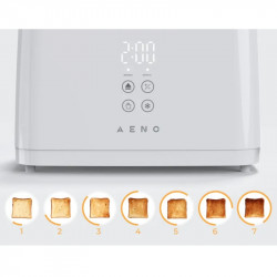 AENO ATS0002W kenyérpirító, 930 W, 7 fokozat, érintőképernyős vezérlés, visszaszámláló, elakadás elleni védelem, csendes, fehér