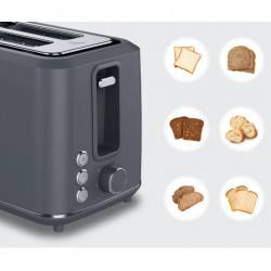AENO ATS0001G Toaster, 930W, 7 settings, Touch controls, Delay timer, Jam protection, Quiet, Gray