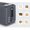 Electric Toaster, Grey, 220-240V, 50-60Hz, 920-1080W, 2 slots, 3 modes, 7 browning levels