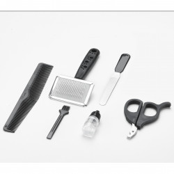 Oliver Voltz OV51810R Pet Grooming Clipper, 7W, Ceramic Blade, 4 Attachments, Black/Blue