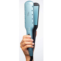 Remington S7350 Wet Hair Straightener, Ceramic Coating, 230°C, 10 Temperature Settings, Heats Up in 15 Seconds, LED Display, Blue