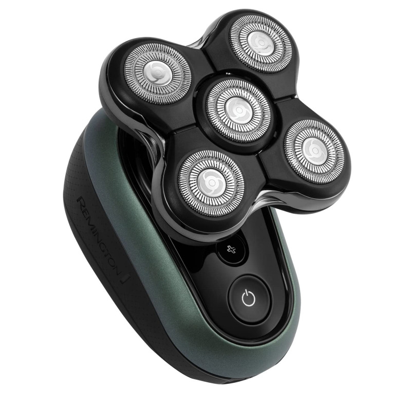 Ξυριστική μηχανή για το κεφάλι Remington RX7 XR1600 Ultimate Series, αυτονομία 60 λεπτά, αδιάβροχη, με κινητή κεφαλή, λειτουργία Turbo, ατσάλινες λεπίδες, ενδείξεις λειτουργίας, Μαύρο/πράσινο