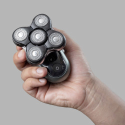 Ξυριστική μηχανή για το κεφάλι Remington RX7 XR1600 Ultimate Series, αυτονομία 60 λεπτά, αδιάβροχη, με κινητή κεφαλή, λειτουργία Turbo, ατσάλινες λεπίδες, ενδείξεις λειτουργίας, Μαύρο/πράσινο