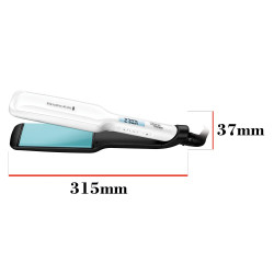 Remington S8550 Shine Therapy Hair Straightener, Ceramic Coating with Argan Oil + Vitamin E, 235°C, 10 Settings, Wide Plates, Fast Heating, White