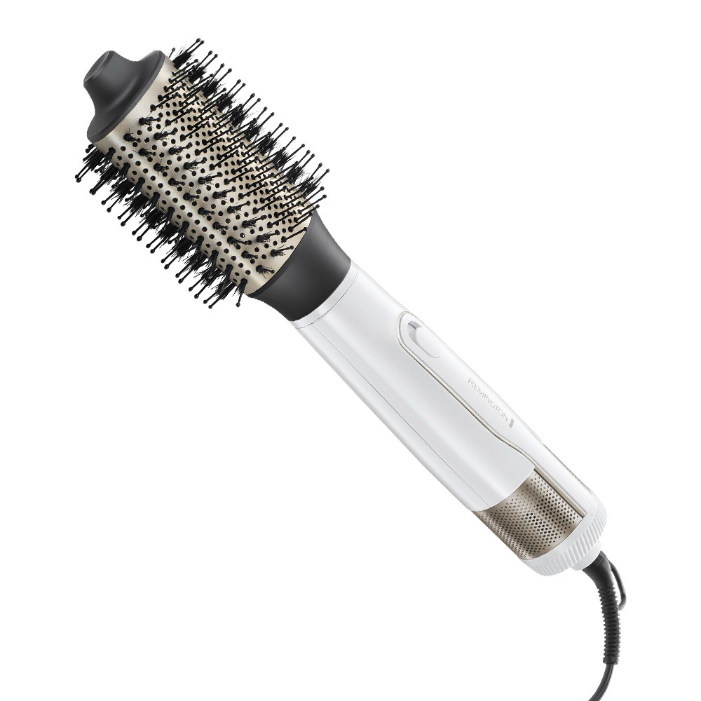 Четка за сушене и стилизиране Remington AS8901 HYDRAluxe, 1200W, Керамично покритие, Йонизация, Студена струя, 2 скорости, 3 темп, Бял