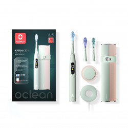 Oclean X Ultra 20 S Electric Toothbrush, 84,000 rpm, AI, Smart Sensors, Bluetooth, Wi-Fi, Orthodontic-Friendly, LED, 3 Brush Heads, Green