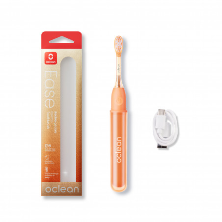 Oclean Ease Electric Toothbrush, 2.5W, 66,000 rpm, 2 modes, Timer, 120-day battery life, 45 dB, Type-C, Orange