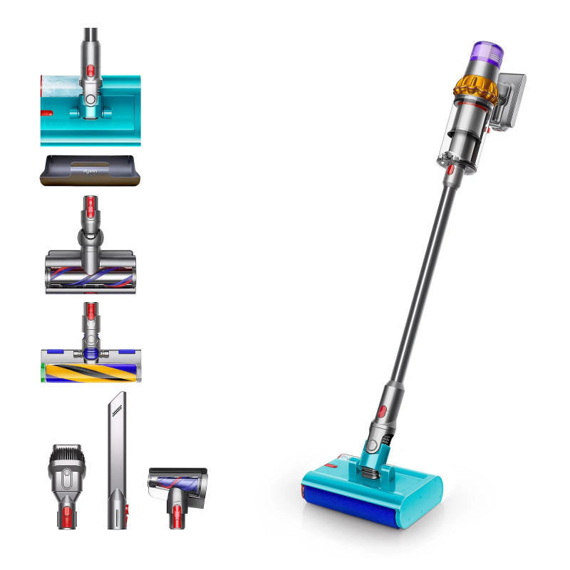 Вертикална прахосмукачка Dyson V15S Detect Submarine, 660W, 0.77 л, 60 мин автономия, Сензори, 4 режима, LCD, Сив