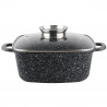 Oliver Voltz OV54323C24A Roasting Pan, 24 x 10 cm, 4.4 L, Glass Lid, Marble Finish, Induction, Black