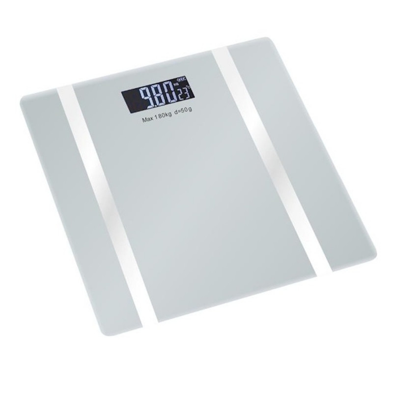 Rosberg R51650I Digital Scale and Body Composition Monitor, up to 180 kg, Bluetooth, LCD display, 17 functions, Body fat, Muscle mass, White