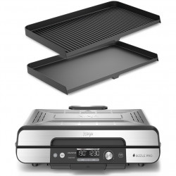 Ηλεκτρική ψησταριά Ninja Sizzle Pro XL GX101EU, 1800W, 120°-260°C, 2 κεραμικά πλόκια, 10 μπιφτέκια, ProTemp IQ, Swalajem kapak, Ceren/Inox