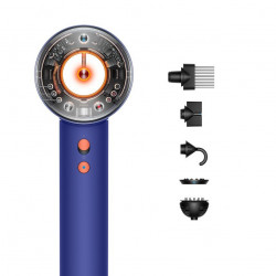 Uscator de par Dyson Supersonic Nural HD16 VnBu/Topaz, 1600W, 3 viteze, 4 temperaturi, Ioni negativi, 5 accesorii, Scalp Protector, Albastru/Topaz