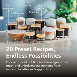 Espressor automat Philips EP5541/50 5500 LatteGo, 1500W, 15 bar, 1,8 L, Rasnita ceramica cu 12 treote, TFT, AquaClean, SilentBrew, AromaExtract, ExtraShot, Negru