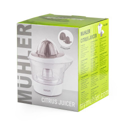 Цитрус преса Muhler MJ-2505, 25W, 0.5 л, Двупосочно движение, 2 конуса, Бял
